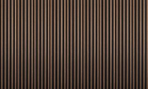 חיפוי קיר WP03 – מראה עץ חום טבעי עם סרגלים דקים